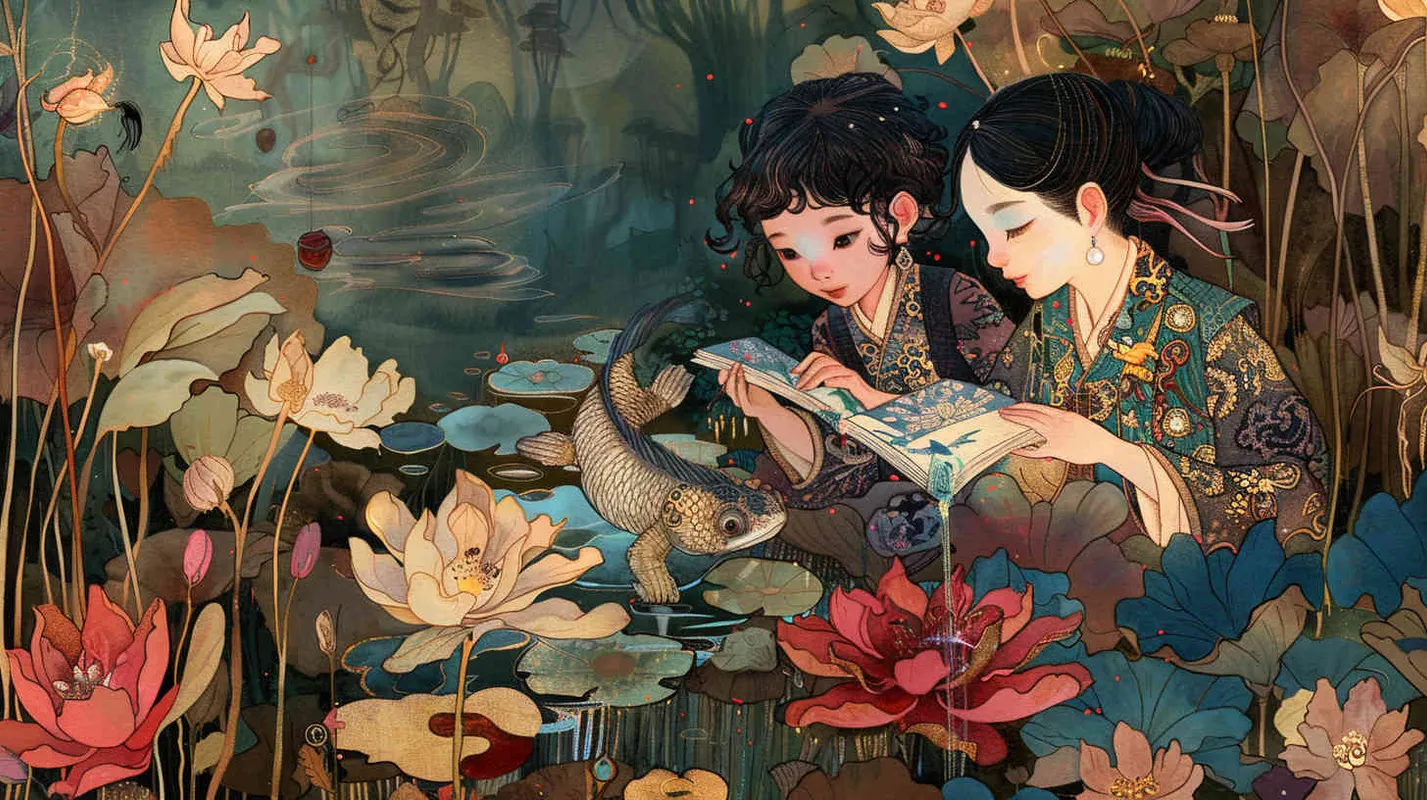 儿童绘本，工笔绢品画，神马的画风 - style3部分