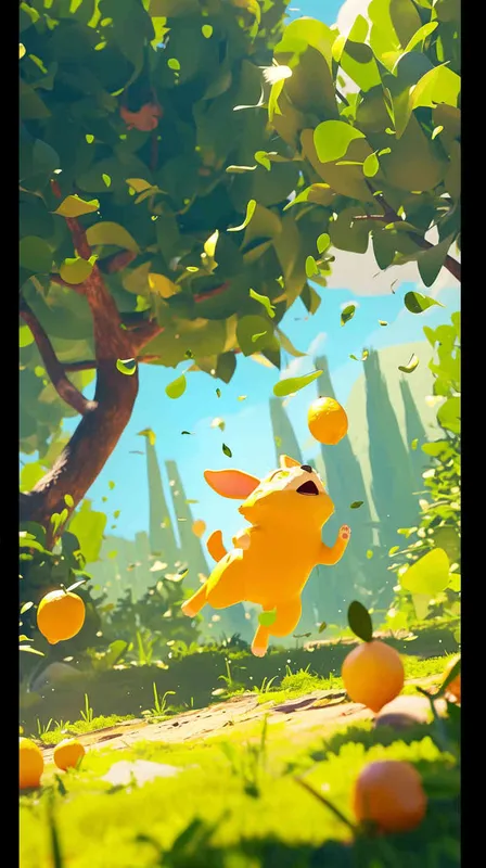 Pixar style, Disney Style, 3D design, C4D modeling, Stylized illustration of a lemon dog energetically chasing a squirrel amidst lush greenery, incorporating elements of whimsy and playfulness. Utilize a chaotic style with moderate abstraction to enhance the dynamic nature of the scene,Bright Colors, LivelyAtmosphere, Blender, OC Renderer, High Detail, High Quality - AI绘画作品展示 | Midjourney中文版生成