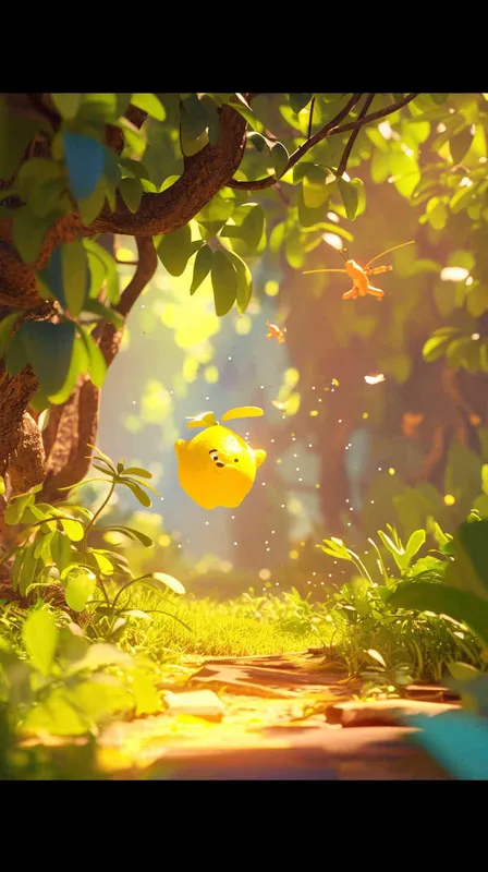 Pixar style, Disney Style, 3D design, C4D modeling, Stylized illustration of a lemon dog energetically chasing a squirrel amidst lush greenery, incorporating elements of whimsy and playfulness. Utilize a chaotic style with moderate abstraction to enhance the dynamic nature of the scene,Bright Colors, LivelyAtmosphere, Blender, OC Renderer, High Detail, High Quality - AI绘画作品展示 | Midjourney中文版生成