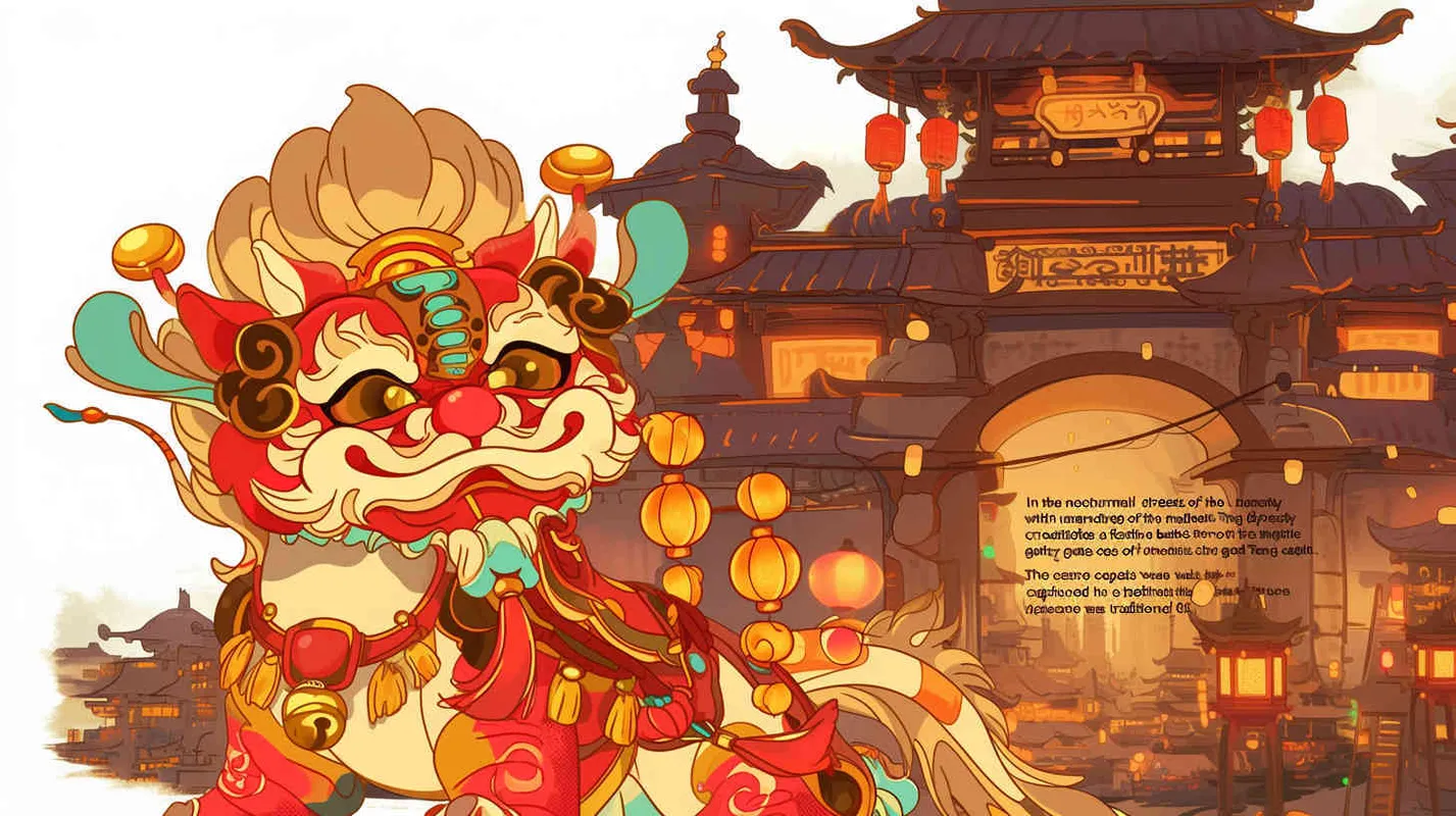 唐代夜晚街景，元宵节热闹非凡得盛世，过节的气氛，背景是大唐得城门，近景镜头，平视视觉，国风插画，扁平风格 - AI绘画作品展示 | Midjourney中文版生成