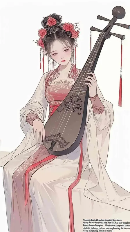 ((中国古典美女))((古代美女))((必须三视图))((双手抱着琵琶))((四视角度))((正面身，侧面身，背面身))((双手都要抱着琵琶))((全身))((三视图，正身，侧身，后背))((正身，侧身，和后背))((水墨画风格))((8000k分辨率))((高清画质))((精细脸))((精致画质))((必须三视图))((正面，侧面，后背))((不要单个乐器))((人物一定要有侧面))((全身像)) - style1部分