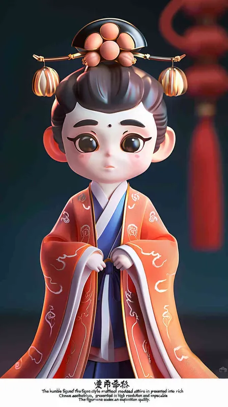 ((古风小人物做成三维立体图))((手办模型))((正面身))((国风颜色浓厚一些))((全身立体))((正身，正脸，))((人物要国风配色立体手办))((8000k分辨率))((高清画质))((做成国风手办))((精致画质))((全身立体像)) - style1部分