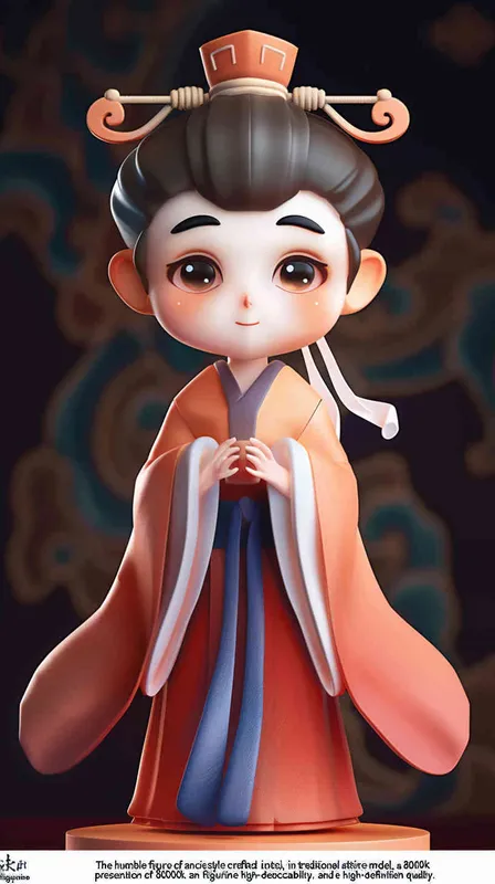 ((古风小人物做成三维立体图))((手办模型))((正面身))((国风颜色浓厚一些))((全身立体))((正身，正脸，))((人物要国风配色立体手办))((8000k分辨率))((高清画质))((做成国风手办))((精致画质))((全身立体像)) - style2部分