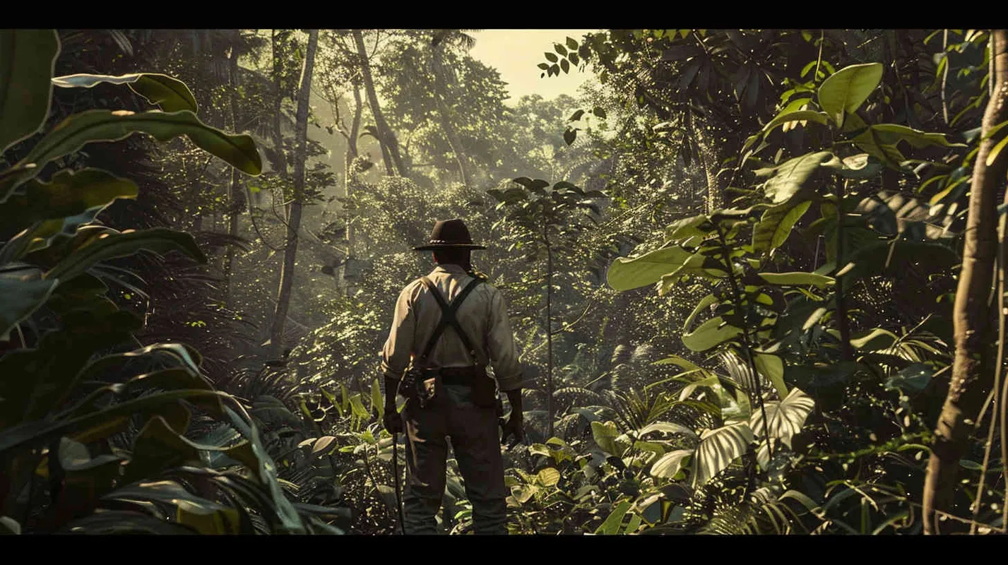 Amidst the towering trees and tangled undergrowth of the Amazon, Professor Johnson and his intrepid team navigate through the dense jungle, following the trail of the lost explorer in search of the elusive Heartland. Equipped with machetes and determination, they forge ahead into the unknown, ready to uncover ancient secrets hidden within the depths of the rainforest. - style3部分
