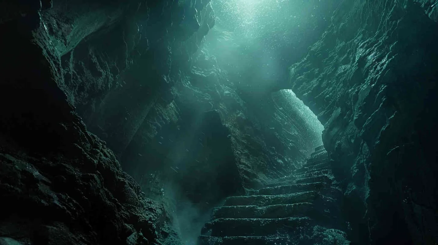 Professor Johnson and his team find themselves stunned by the scene unfolding before them. Confronted with a passage descending into the depths of the earth, flanked by boundless darkness. Though fear grips their hearts, they make the decision to continue forward, knowing they have already committed too much to retreat. - style2部分