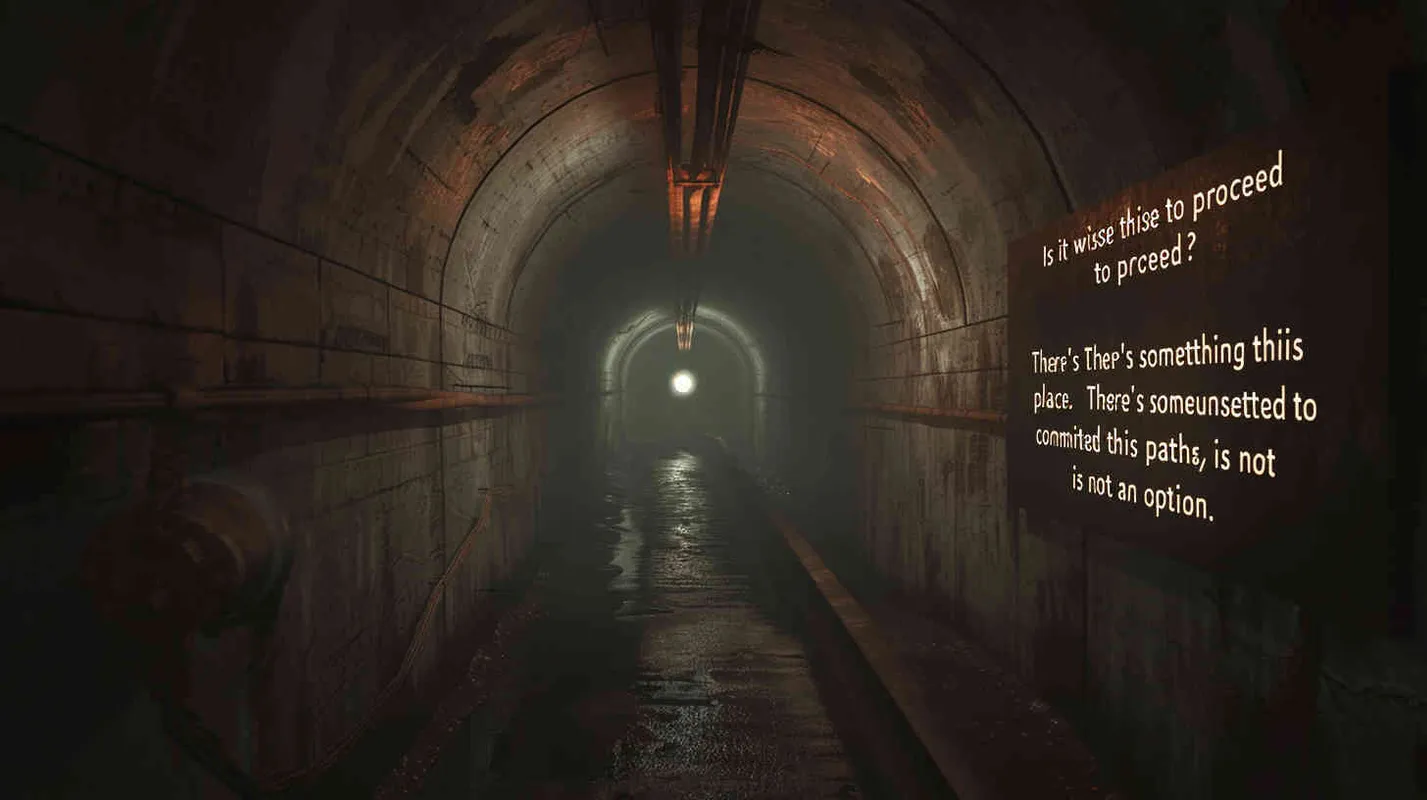 Venturing into the dimly lit tunnel, the darkness pressing in on all sides. Michael's apprehension grew as he whispered, 