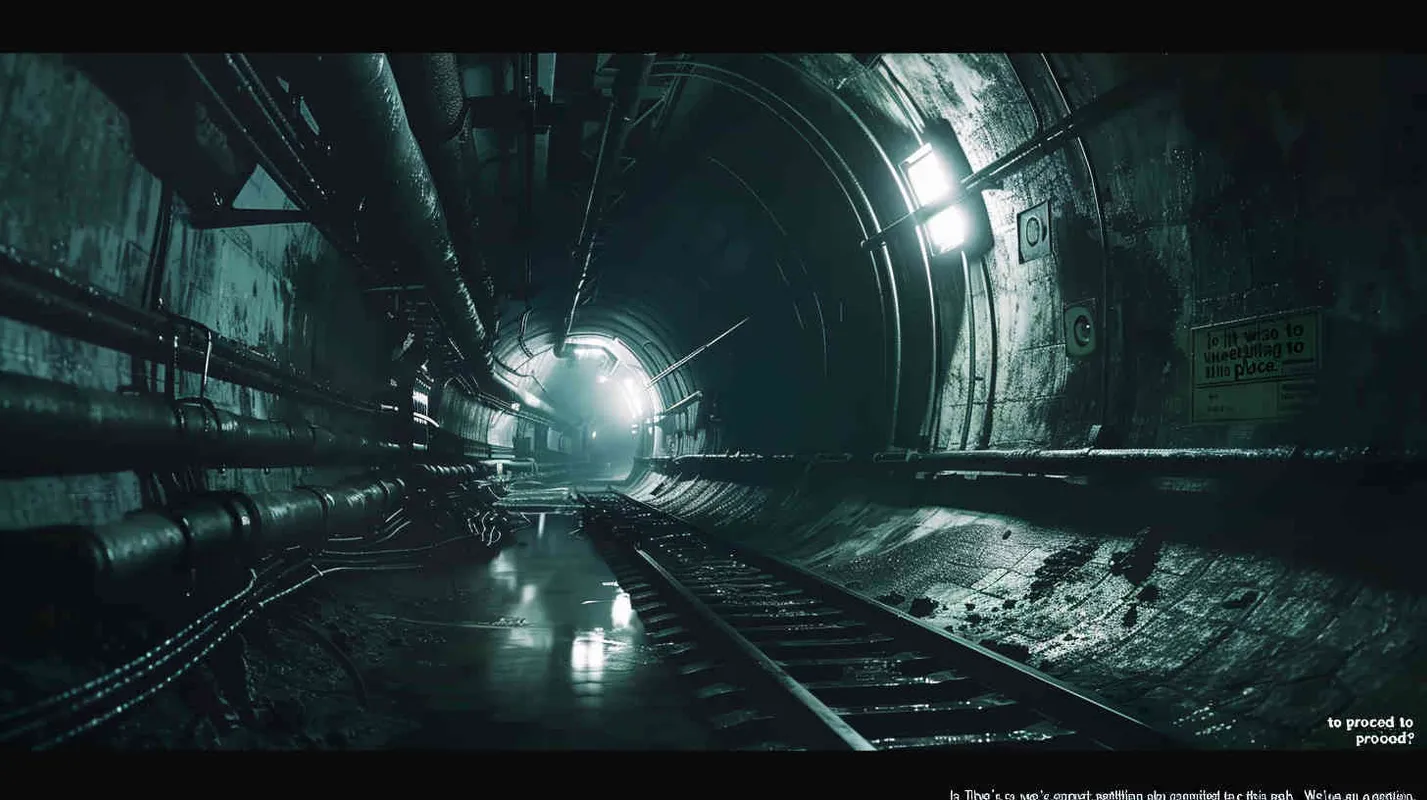 Venturing into the dimly lit tunnel, the darkness pressing in on all sides. Michael's apprehension grew as he whispered, 