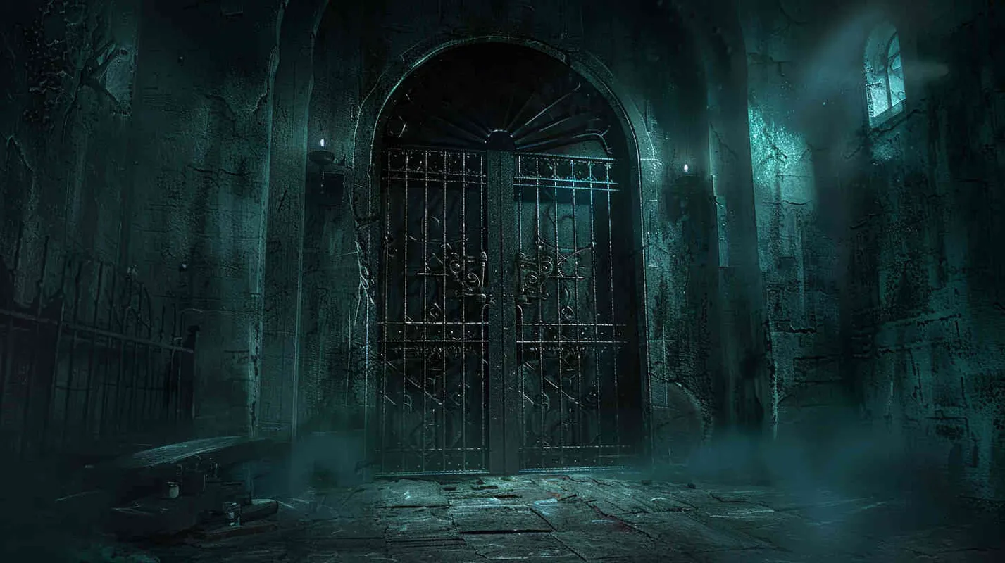 Engrossed in studying the mysterious symbols etched onto the iron door, Professor Johnson and their companions suddenly retreat, only to discover that the path behind them has been obstructed by an unseen force. Now ensnared in the depths of a dark passageway, they must unravel the secrets within to escape their confinement. - style3部分