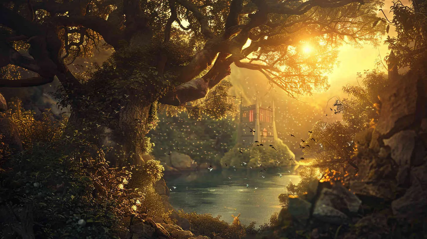 Photo, photorealistic, dramatic lighting, wide angle shot, intricate details, mystical ambiance, golden hour lighting, fantasy style. - AI绘画作品展示 | Midjourney中文版生成