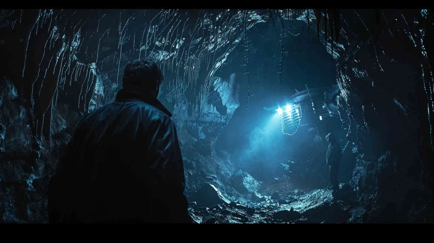 Professor Johnson and his team explore the cavernous hallways of the cave, searching for clues. They uncover hidden buttons and mechanisms concealed within the walls. After a strenuous exploration, they finally activate an ancient mechanical contraption, retrieving a sparkling gemstone. Realistic photo, using a Canon EOS R5 with a 35mm lens, capturing the scene with natural lighting and sharp details, --ar 16:9 --v 5 - style1部分