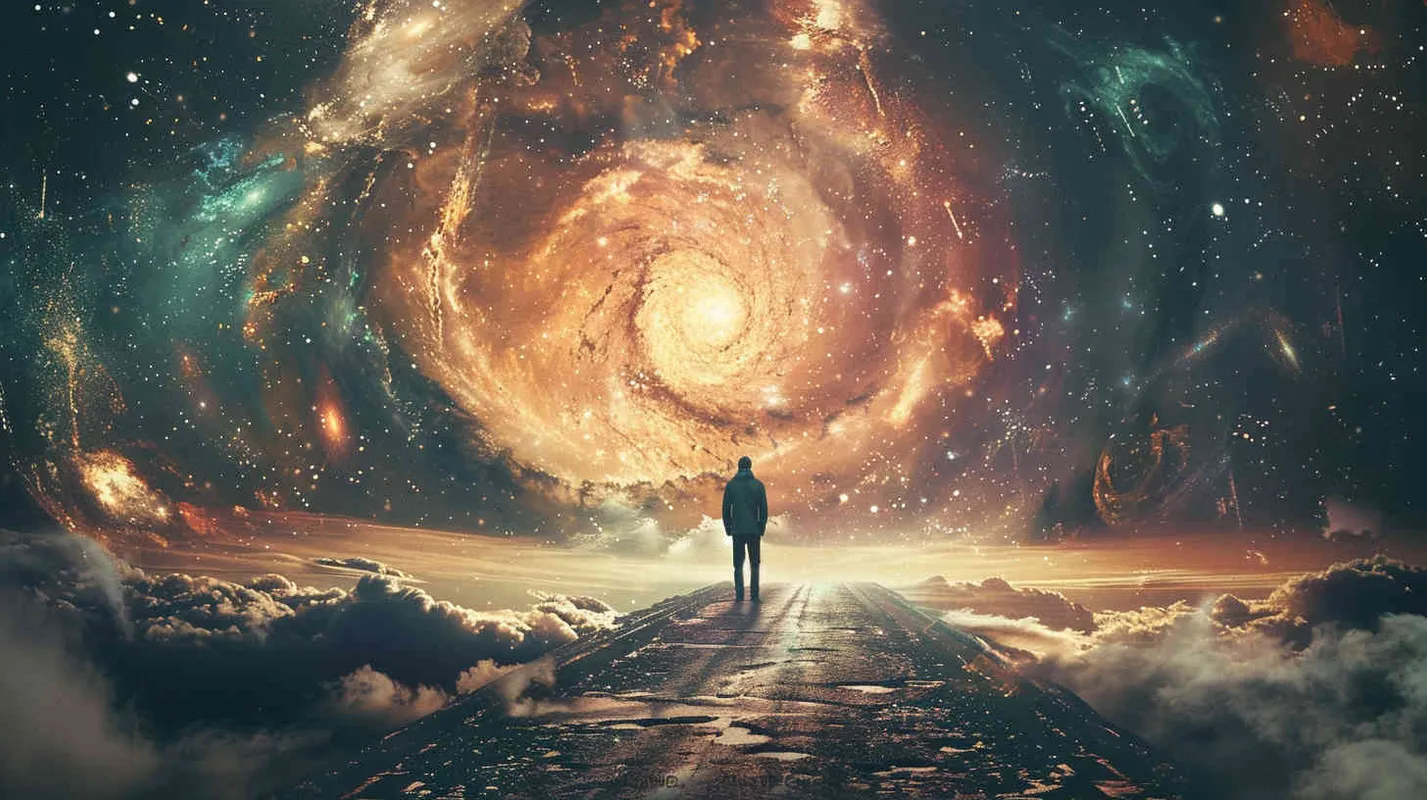 电影海报，平行世界，青春校园，悬疑烧脑，元宇宙空间，对称构图，冷暖对比  - AI绘画作品展示 | Midjourney中文版生成