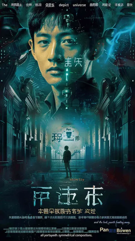 电影的宣传海报展现着一个平行世界，其中潘博文消失了，年轻的青春也逐渐褪去，校园里弥漫着神秘的谜团，画面呈现出对称构图。  - style3部分