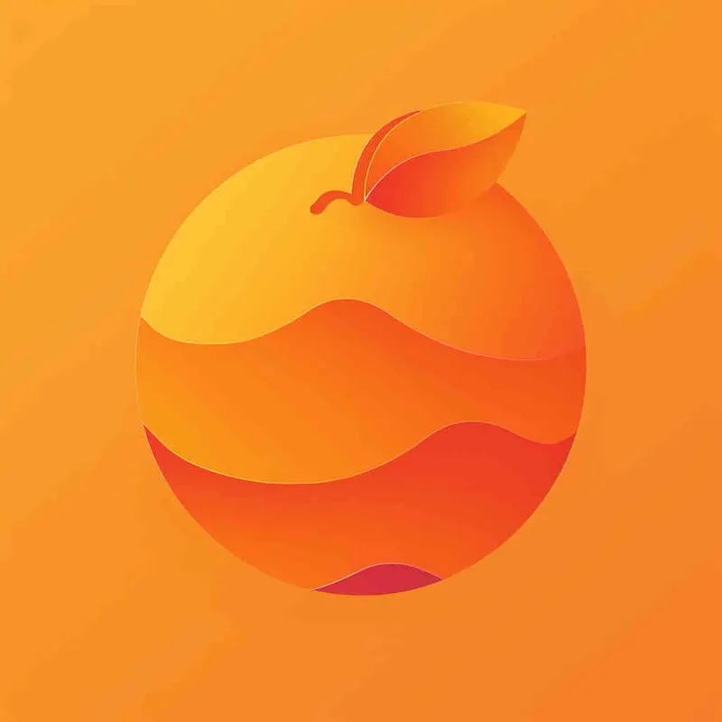 Flat vector logo of a orange, orange, trending on Dribble - style1部分