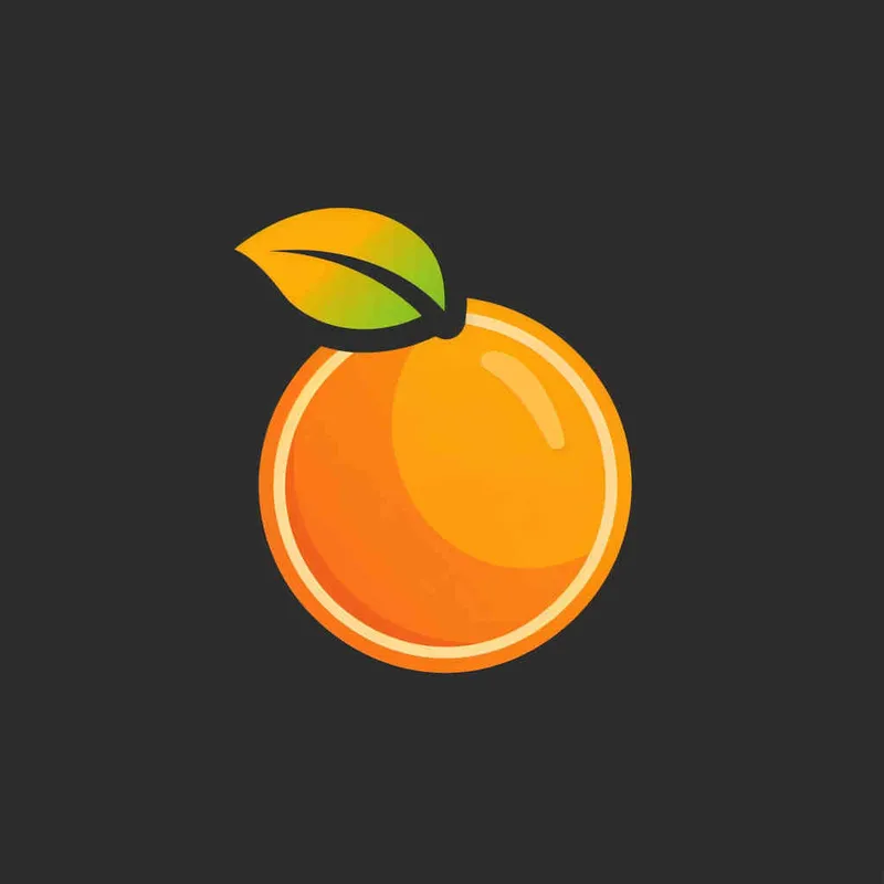 Flat vector logo of a orange, orange, trending on Dribble - style2部分