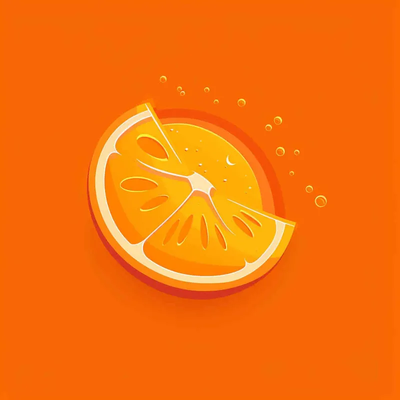 Flat vector logo of a orange, orange, trending on Dribble - style3部分