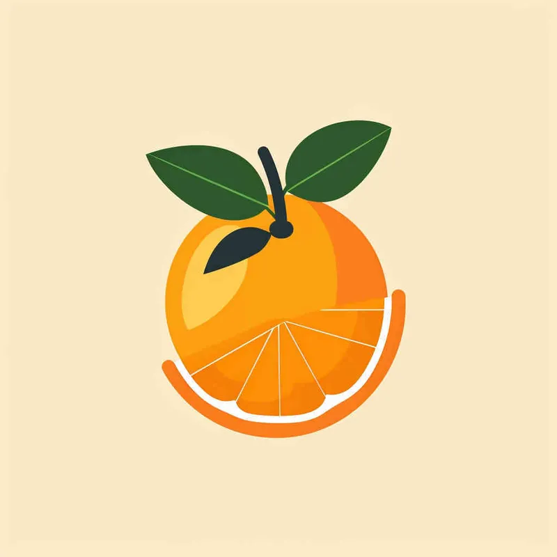 Flat vector logo of a orange, orange, trending on Dribble - style4部分
