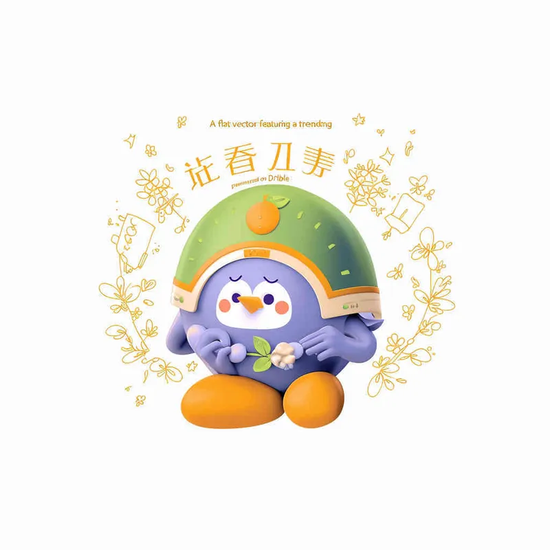 Flat vector logo of a orange, orange, trending on Dribble - style1部分
