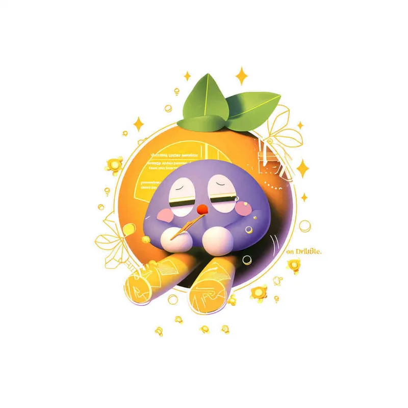 Flat vector logo of a orange, orange, trending on Dribble - style4部分