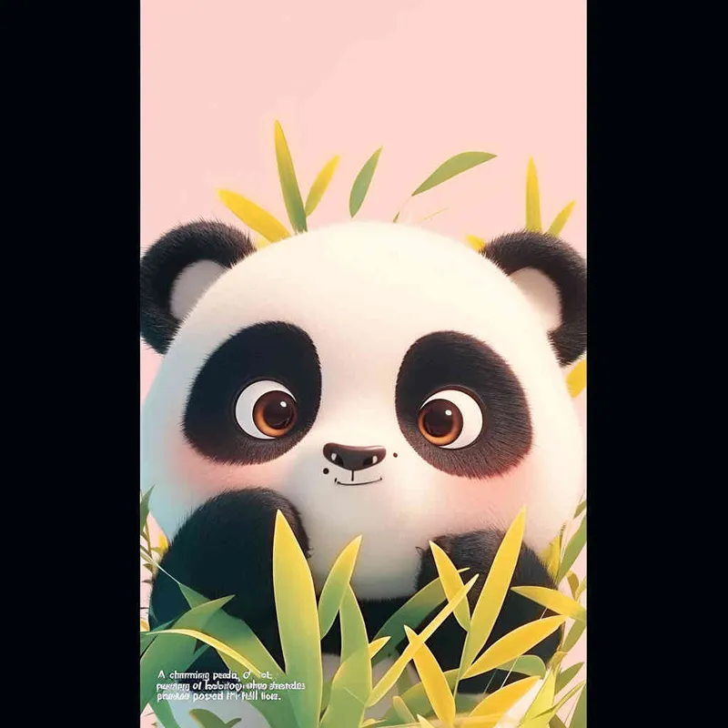 一只可爱的熊猫，探头探脑，白色背景，全身 - style3部分