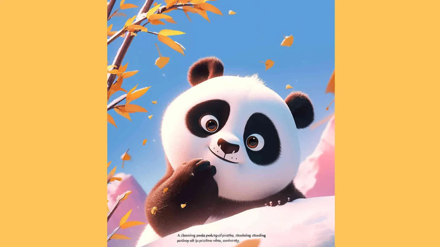 一只可爱的熊猫，探头探脑，白色背景，全身 - style2部分