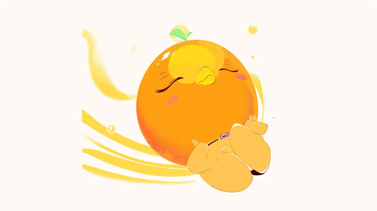 Flat vector logo of a orange, orange, trending on Dribble - style1部分