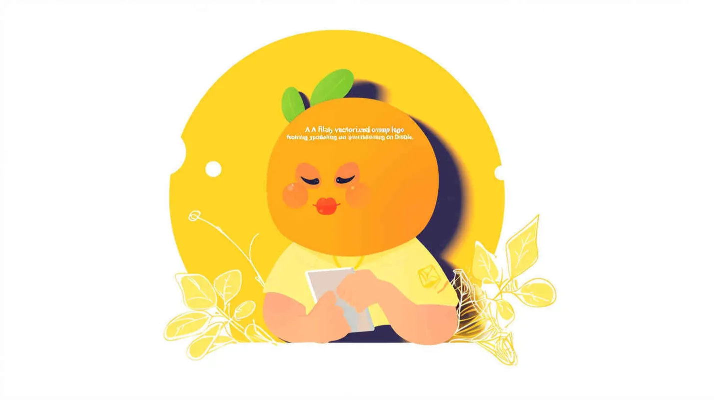 Flat vector logo of a orange, orange, trending on Dribble - style2部分