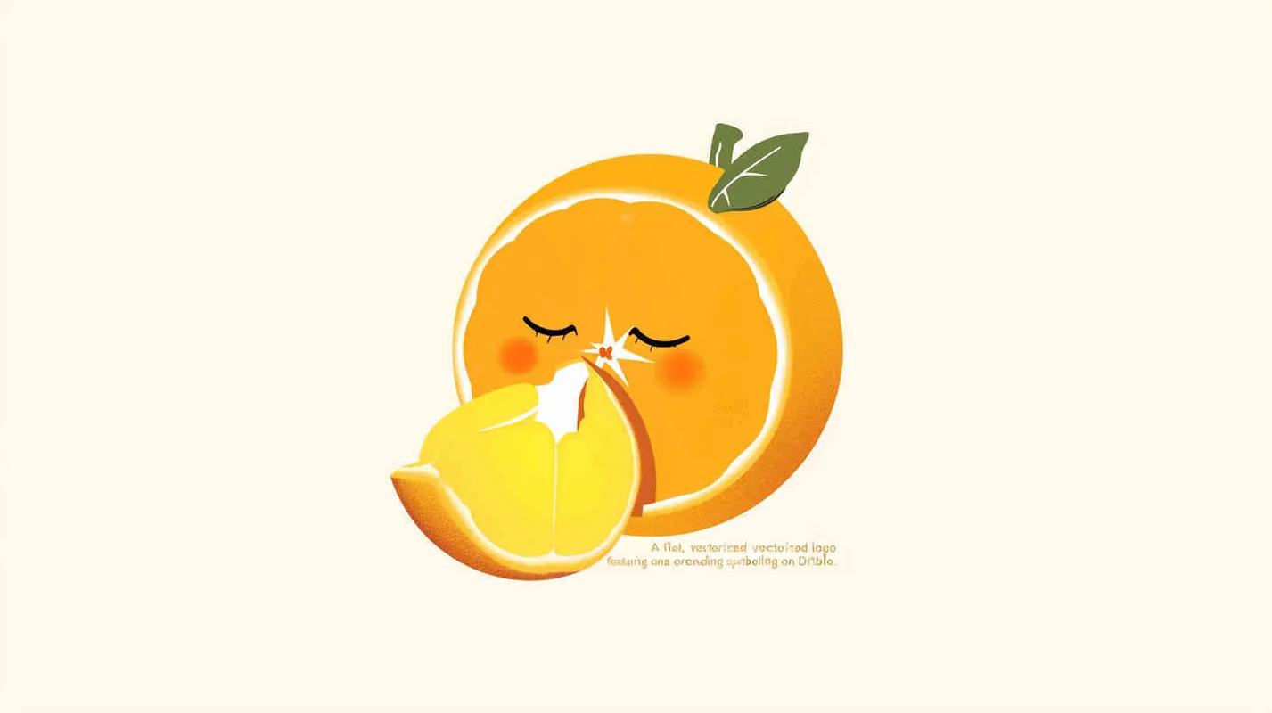 Flat vector logo of a orange, orange, trending on Dribble - style3部分