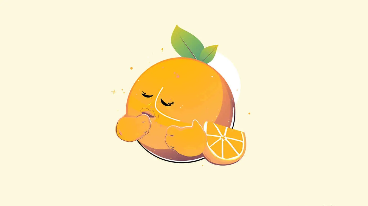 Flat vector logo of a orange, orange, trending on Dribble - style4部分