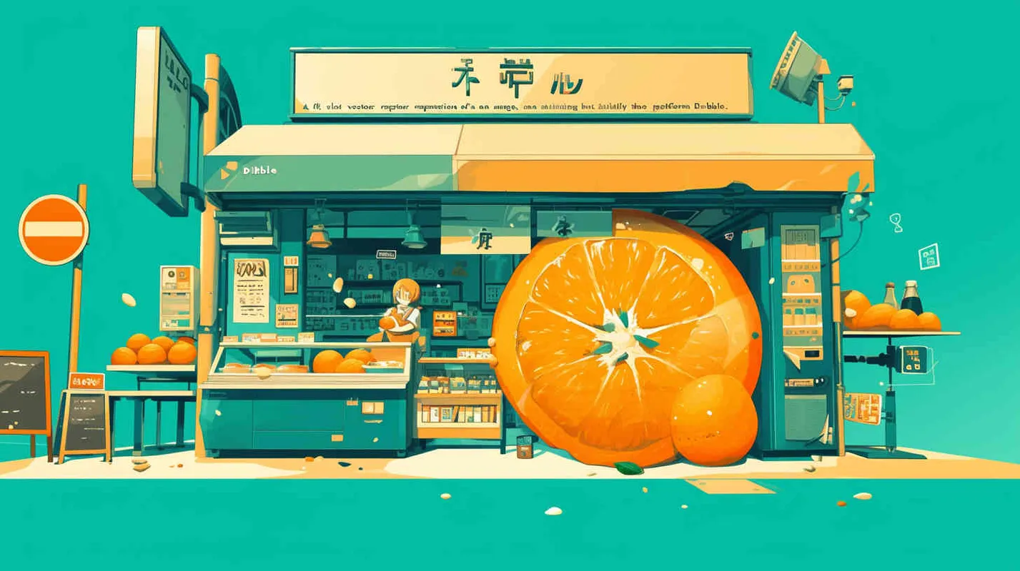 Flat vector logo of a orange, orange, trending on Dribble - style1部分