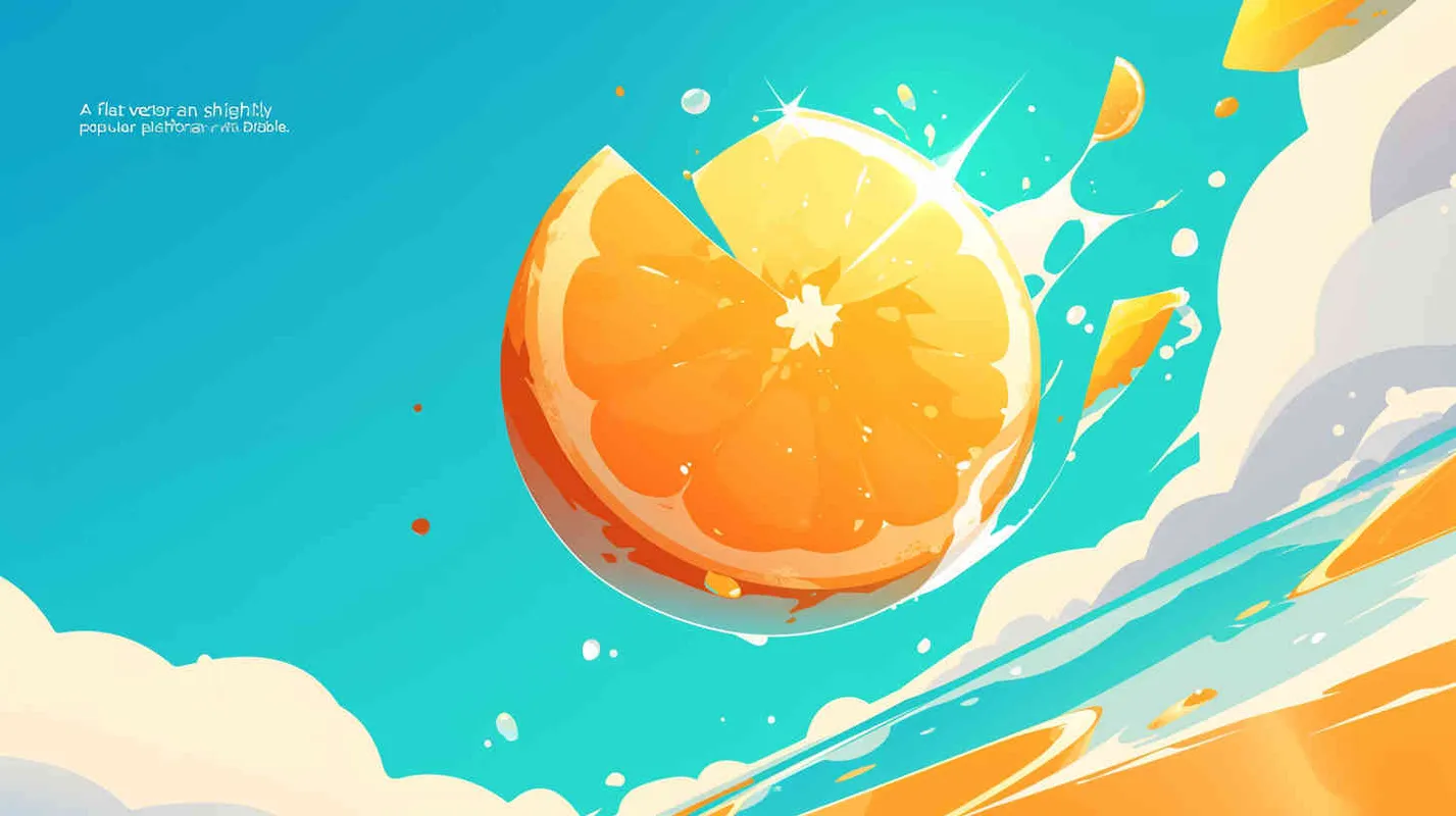 Flat vector logo of a orange, orange, trending on Dribble - style2部分