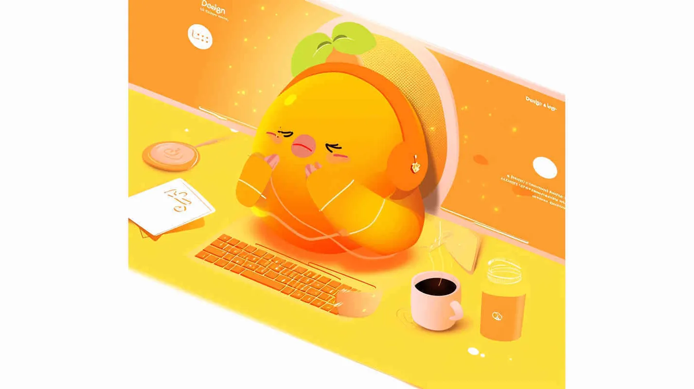 为一家网络科技公司设计一个以橙子为主视觉的Logo，扁平的风格，大师设计 - style2部分