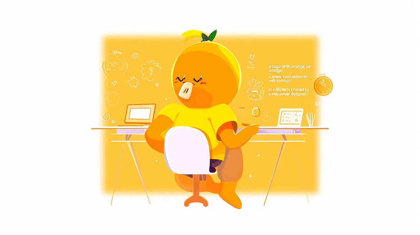 为一家网络科技公司设计一个以橙子为主视觉的Logo，扁平的风格，大师设计 - style3部分