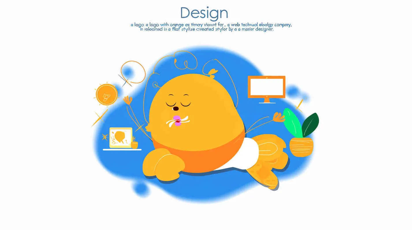 为一家网络科技公司设计一个以橙子为主视觉的Logo，扁平的风格，大师设计 - style4部分