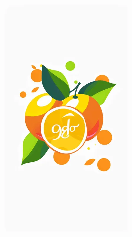 为橙果科技公司生成一个Logo，以橙子为和字母go生成Logo，颜色明快，以橙色为主色调，搭配少量绿色、黄色和红色，图片和文字结合，纯白色背景，矢量图标 - style1部分