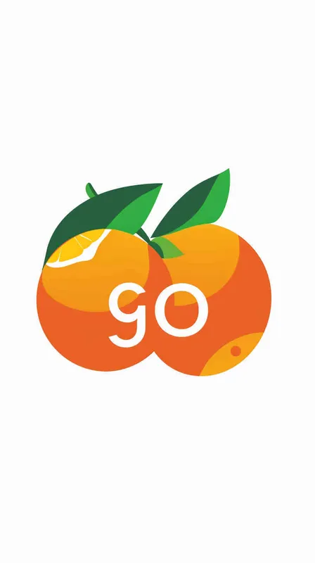 为橙果科技公司生成一个Logo，以橙子为和字母go生成Logo，颜色明快，以橙色为主色调，搭配少量绿色、黄色和红色，图片和文字结合，纯白色背景，矢量图标 - style4部分
