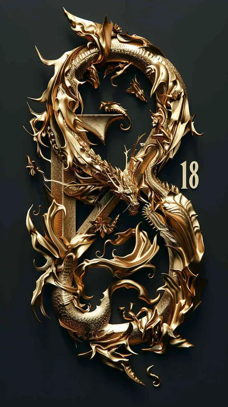 将数字18设计成立体金字，权力的游戏风格 - style1部分