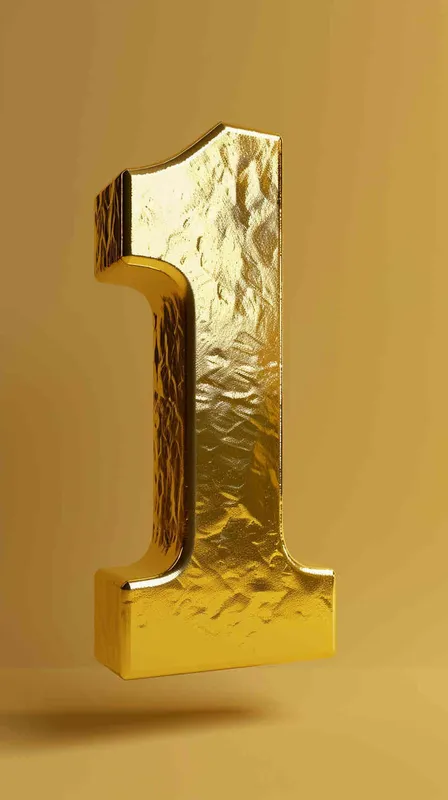 将数字1做成立体金字，权力的游戏风格，纯色背景 - style4部分