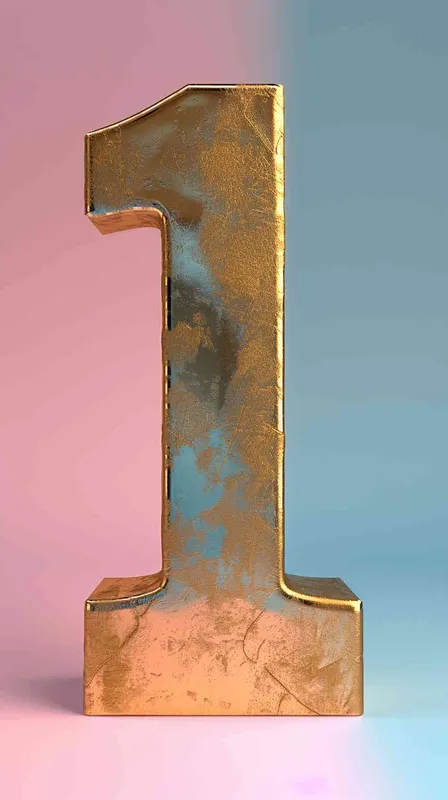 将数字1做成立体金字，权力的游戏风格，纯色背景  - style3部分