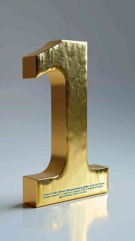 将数字1做成立体金字，权力的游戏风格，纯色背景  - style3部分