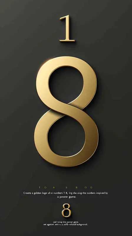 用数字1和8做成金色logo，权力游戏的风格，纯色背景 - style2部分