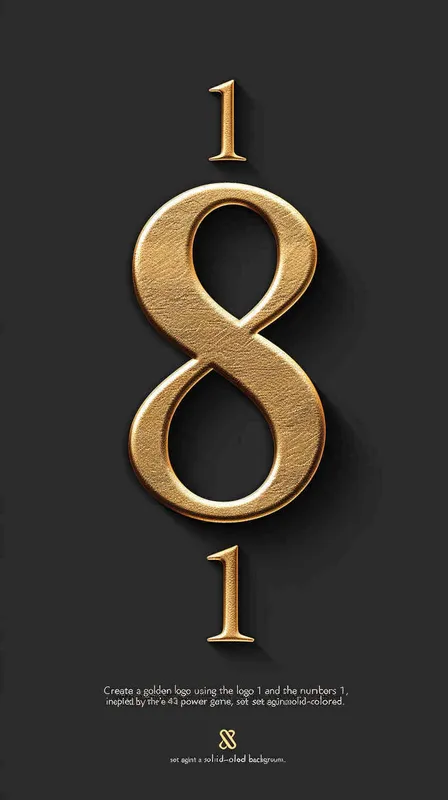 用数字1和8做成金色logo，权力游戏的风格，纯色背景 - style3部分