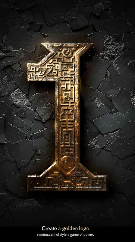 用数字1做成金色logo，权力游戏的风格 - style1部分