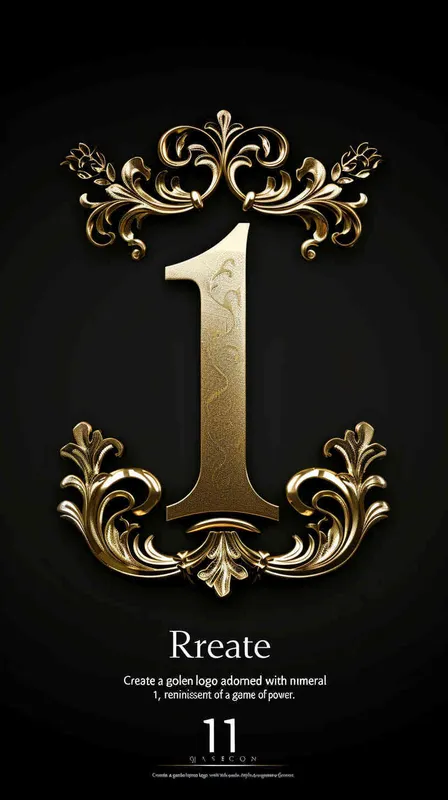 用数字1做成金色logo，权力游戏的风格 - style3部分