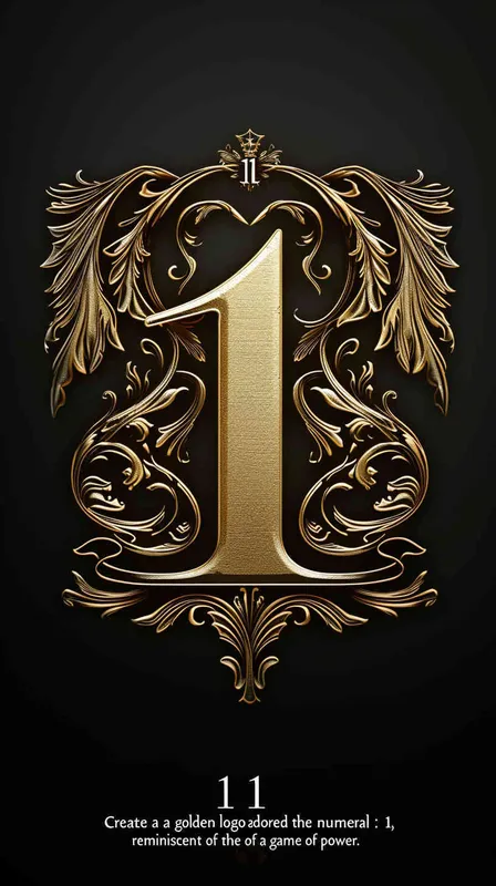 用数字1做成金色logo，权力游戏的风格 - style4部分