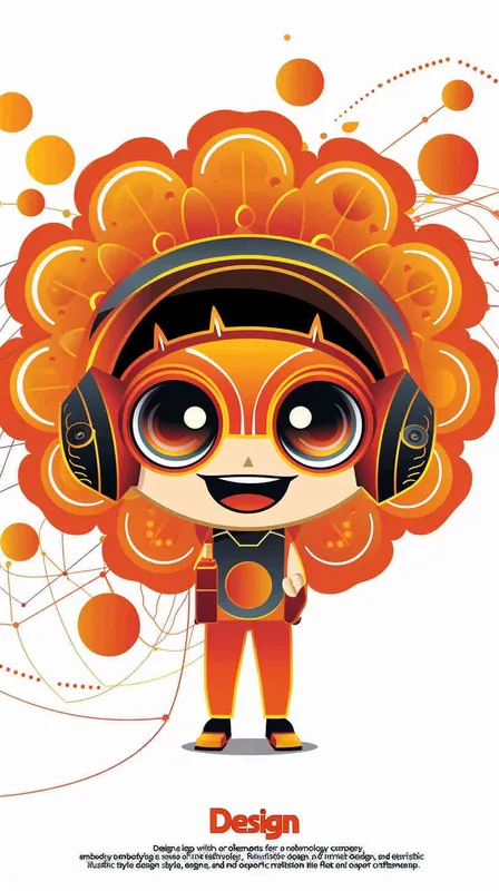 为一家网络科技公司设计一个以橙子为元素的IP形象Logo，互联网科技感，未来设计，扁平插画风格，大师设计  - style2部分