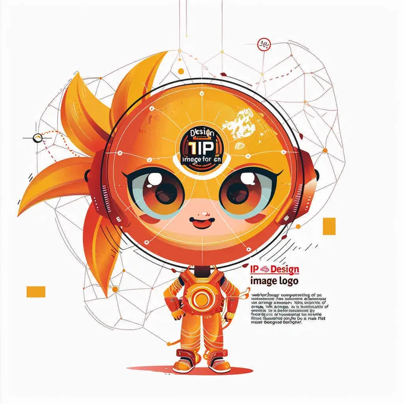 为一家网络科技公司设计一个以橙子为元素的IP形象Logo，互联网科技感，未来设计，扁平插画风格，大师设计  - style3部分