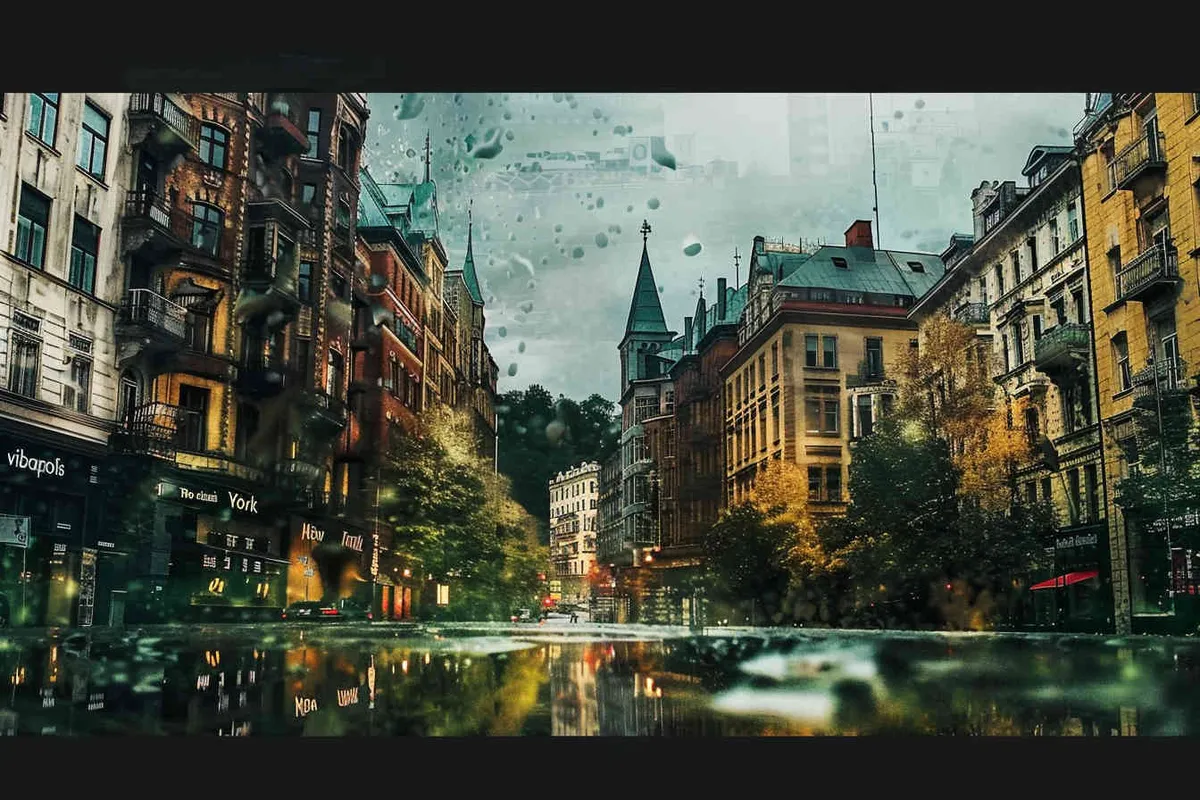 The bustling city of New York - style2部分