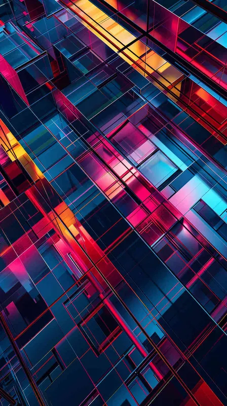 abstract abstract vector abstract colorful abstract png image 2048x2304, in the style of dark sky-blue and light crimson, perspective rendering, layered and complex compositions, 32k uhd, metallic rectangles, 8k resolution, realistic depiction of light --ar 2:1 - style4部分
