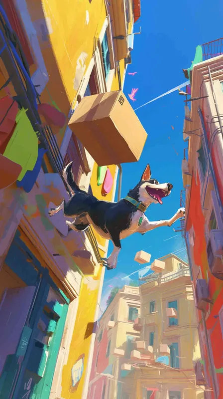 Pixar style, Disney Style, 3D design, C4D modeling,   In a vibrant Pixar-style scene, a cheerful delivery dog trots out of the bustling delivery center, a package securely fastened to its back. Its tail wags with excitement as it sets off on its delivery route, spreading joy along the way, using bright colors and exaggerated features to capture the whimsical essence of the Pixar style, Bright Colors, LivelyAtmosphere, Blender, OC Renderer, High Detail, High Quality,--ar 16:9 --v 5 --cref https://znrpa-s-1254076648.cos.accelerate.myqcloud.com/ai/thumb-mj-%5B33%5D-debbba5b-7.png - style4部分