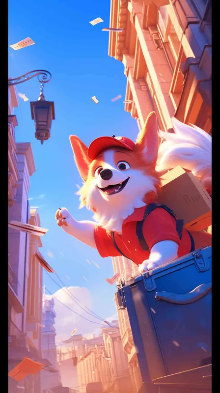 Pixar style, Disney Style, 3D design, C4D modeling, In a vibrant Pixar-style scene, a cheerful delivery dog trots out of the bustling delivery center, a package securely fastened to its back. Its tail wags with excitement as it sets off on its delivery route, spreading joy along the way, using bright colors and exaggerated features to capture the whimsical essence of the Pixar style, Bright Colors, LivelyAtmosphere, Blender, OC Renderer, High Detail, High Quality,--ar 16:9 --v 5 --cref https://znrpa-s-1254076648.cos.accelerate.myqcloud.com/ai/thumb-mj-%5B33%5D-debbba5b-7.png --cw 0 - style1部分